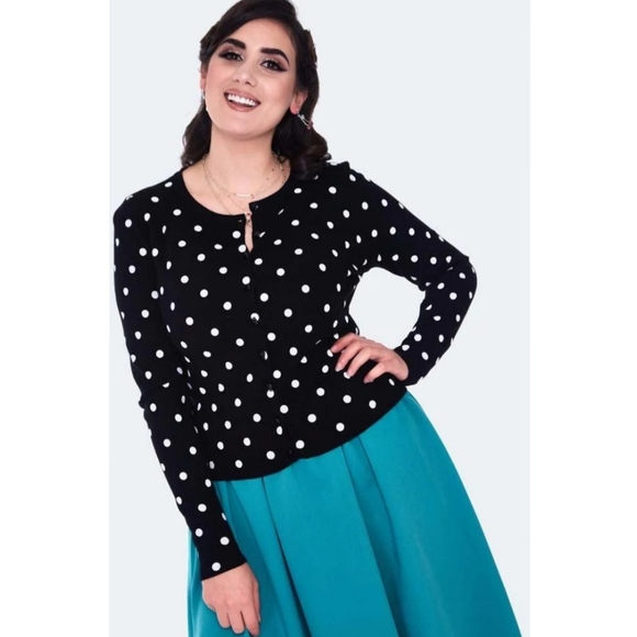 NWT Voodoo Vixen Polka Dot Cardigan Size UK XXL - Picture 3 of 11